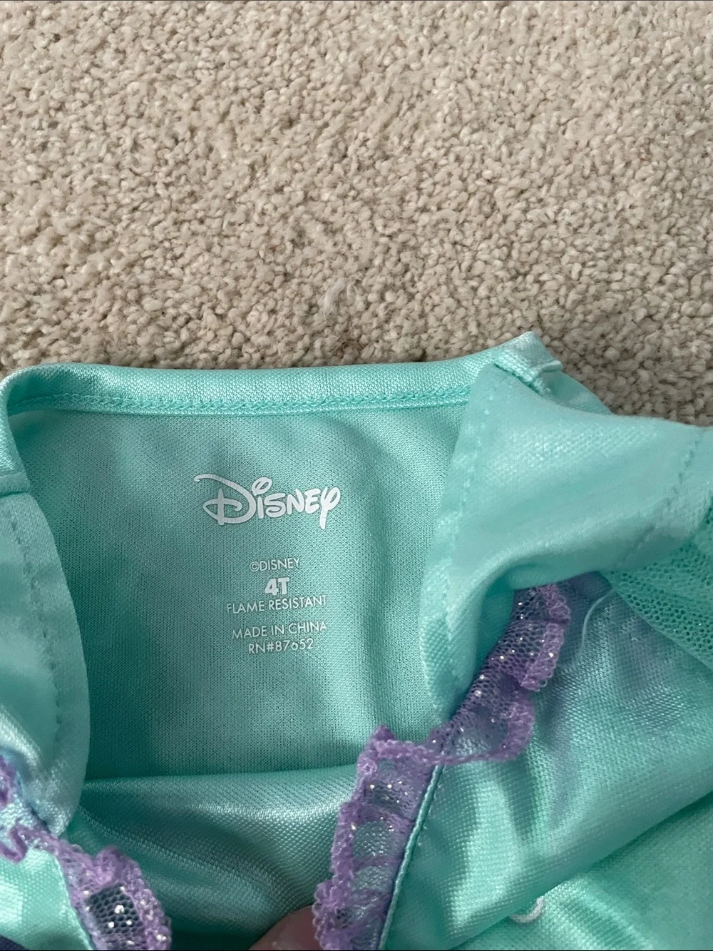 Disney Girls' Ariel-Inspired Sleep Dress - Teal & Purple - Picture 2 of 4